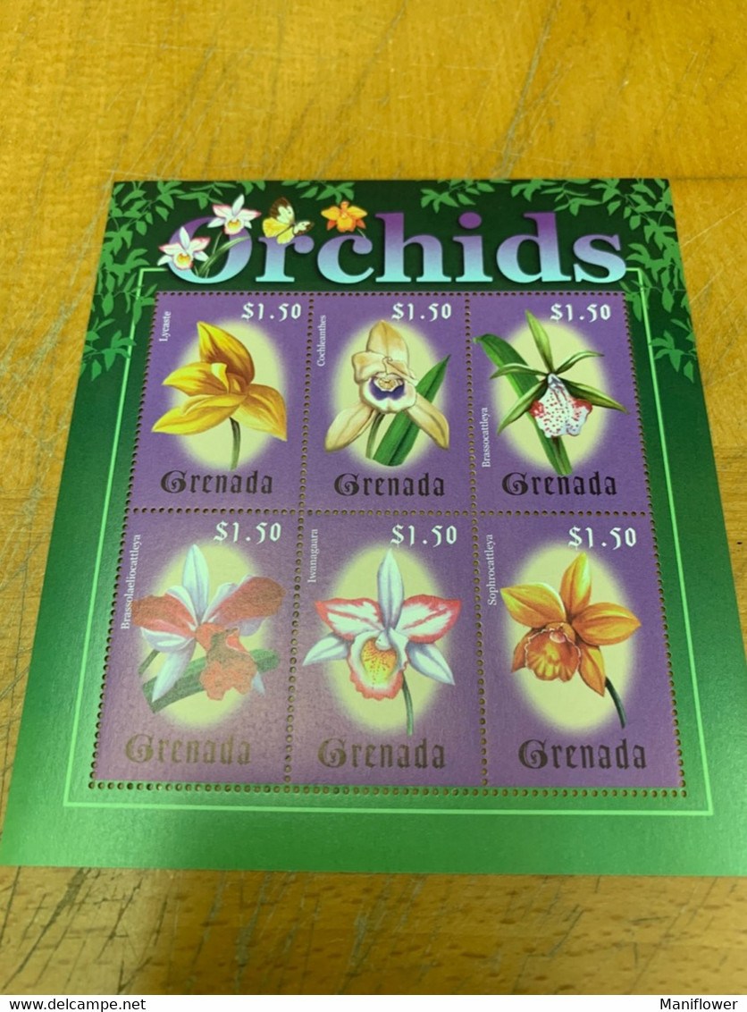 Orchids Grenada Flower Stamp From Hong Kong MNH - Cartas & Documentos