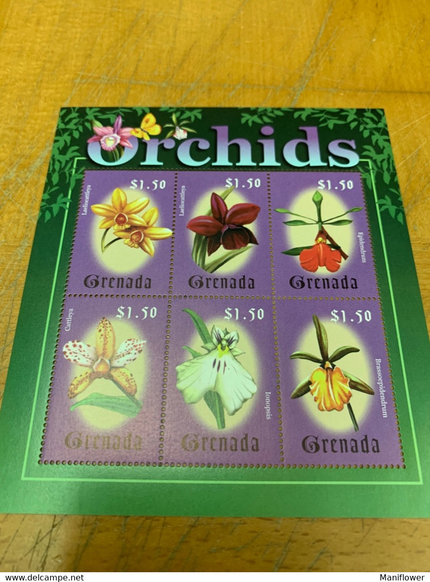 Orchids Grenada Flower Stamp From Hong Kong MNH - Cartas & Documentos