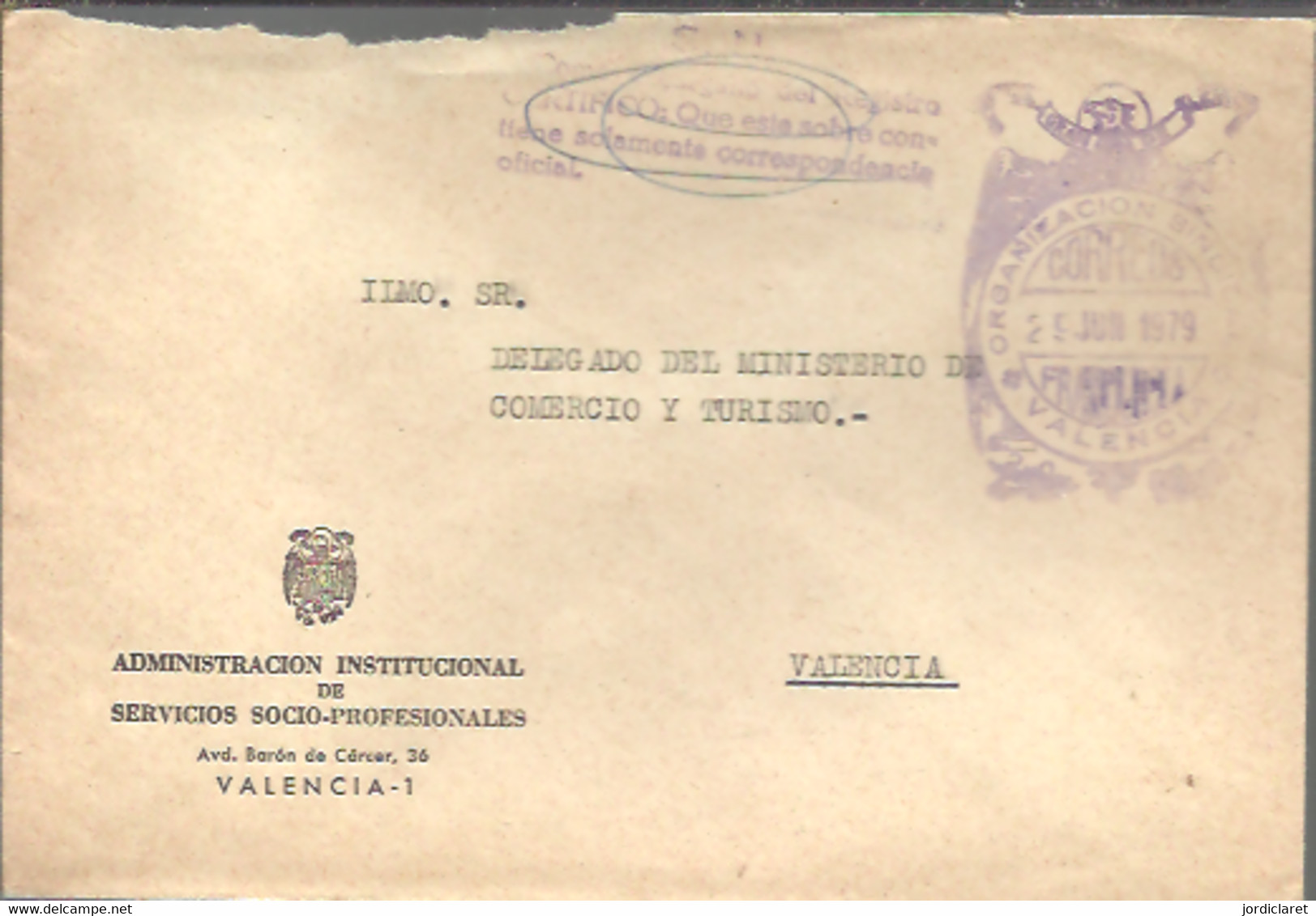 MARCA ORGANIZACION  SINDICAL 1979 - Franchise Postale