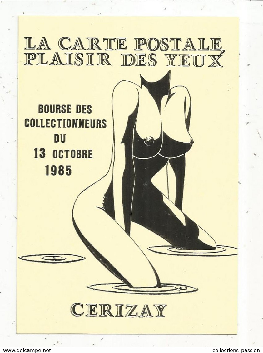 Cp, Bourses & Salons De Collections, Bourse Des Collectionneurs , 1985 , CERISAY, Deux Sèvres , Illustrateur S. Goubioud - Bolsas Y Salón Para Coleccionistas