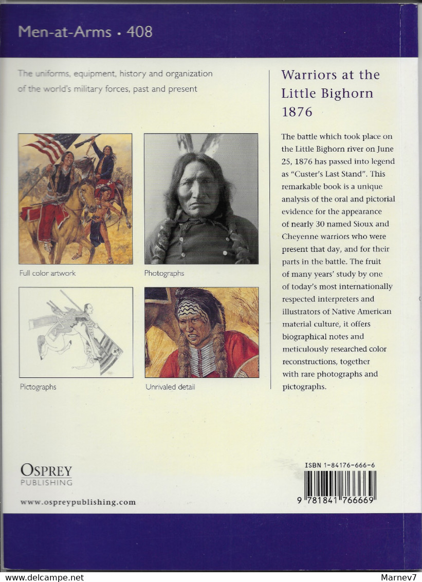 Petit Livre En Anglais Warriors Little BIG HORN 1876 - Bighorn - Men At Arms Bataille - Editions Osprey - Bibliographies - 1950-Now