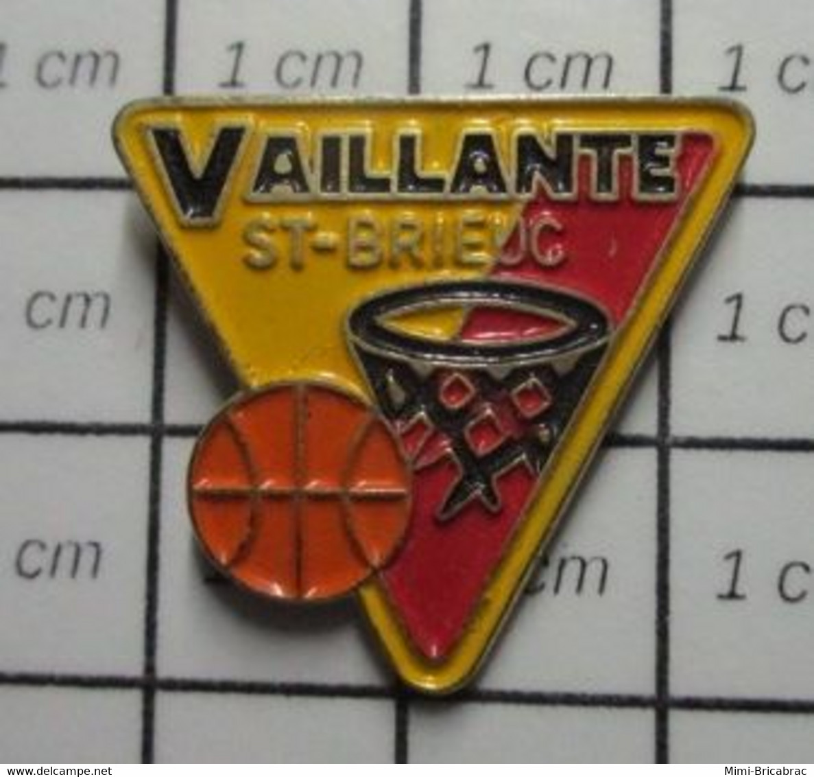 2022 Pin's Pins / Beau Et Rare / THEME : SPORTS / BALLON ORANGE PANIER CLUB VAILLANTE DE SAINT-BRIEUC - Basketball