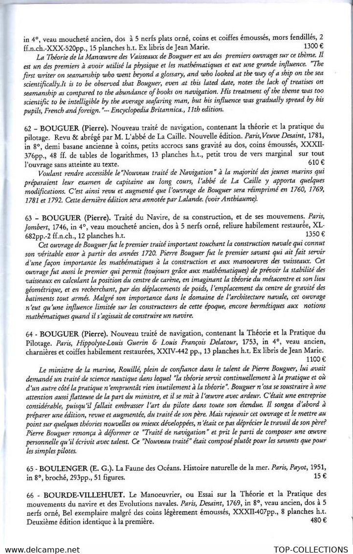 2002 DOCUMENTATION LA MER LES NAVIRE ET LEUR HISTOIRE CATALOGUE LIBRAIRIE Jean Polak Paris - Documentos Históricos