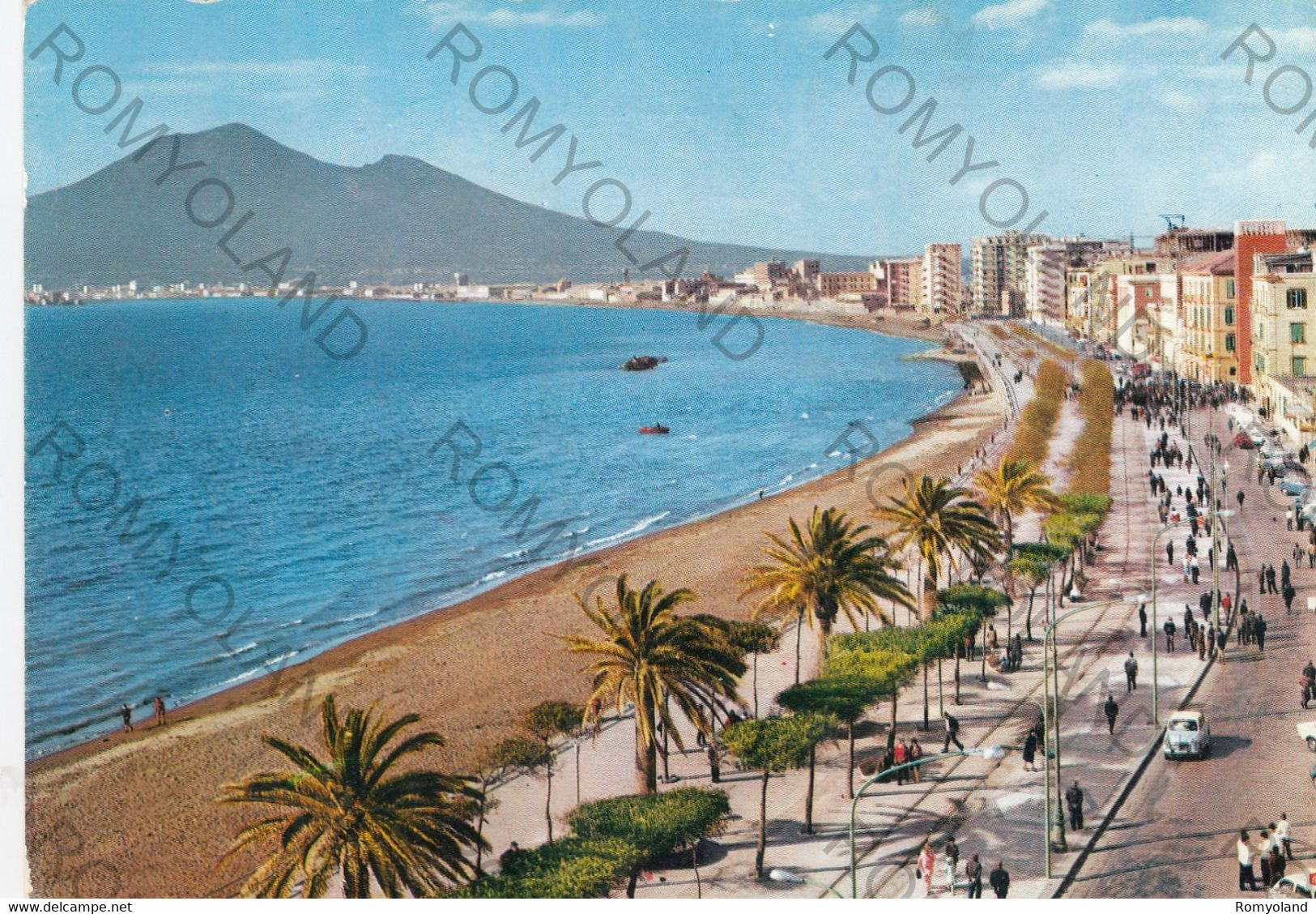 CARTOLINA  CASTELLAMMARE DI STABIA,CAMPANIA,CORSO ITALIA E VESUVIO,MARE,VACANZA,ESTATE,BELLA ITALIA,VIAGGIATA 1970 - Castellammare Di Stabia