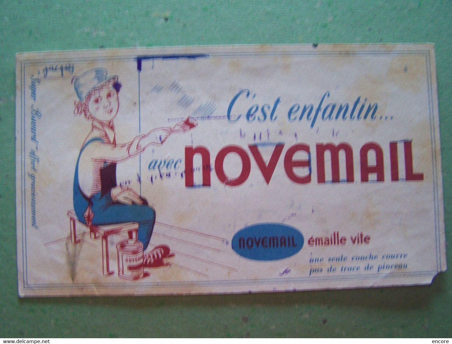 BUVARD. PUBLICITE "PEINTURE NOVEMAIL".  100_6728TRC"a" - Farben & Lacke