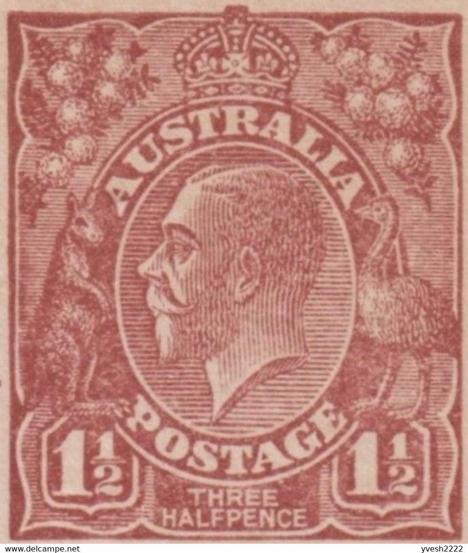 Australie 1922. 3 Entiers Postaux à 1½ Penny à L'effigie De George V. 3 Couleurs Différentes. Kangourou Et émeu - Struzzi