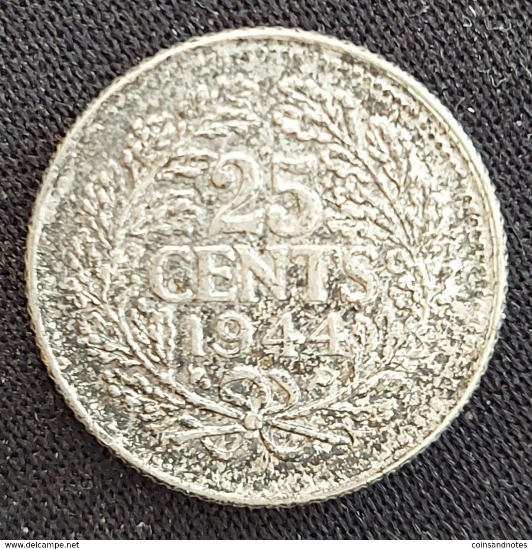 Netherlands 1944 - 25 Cent Wilhelmina - KM# 164 - 25 Cent