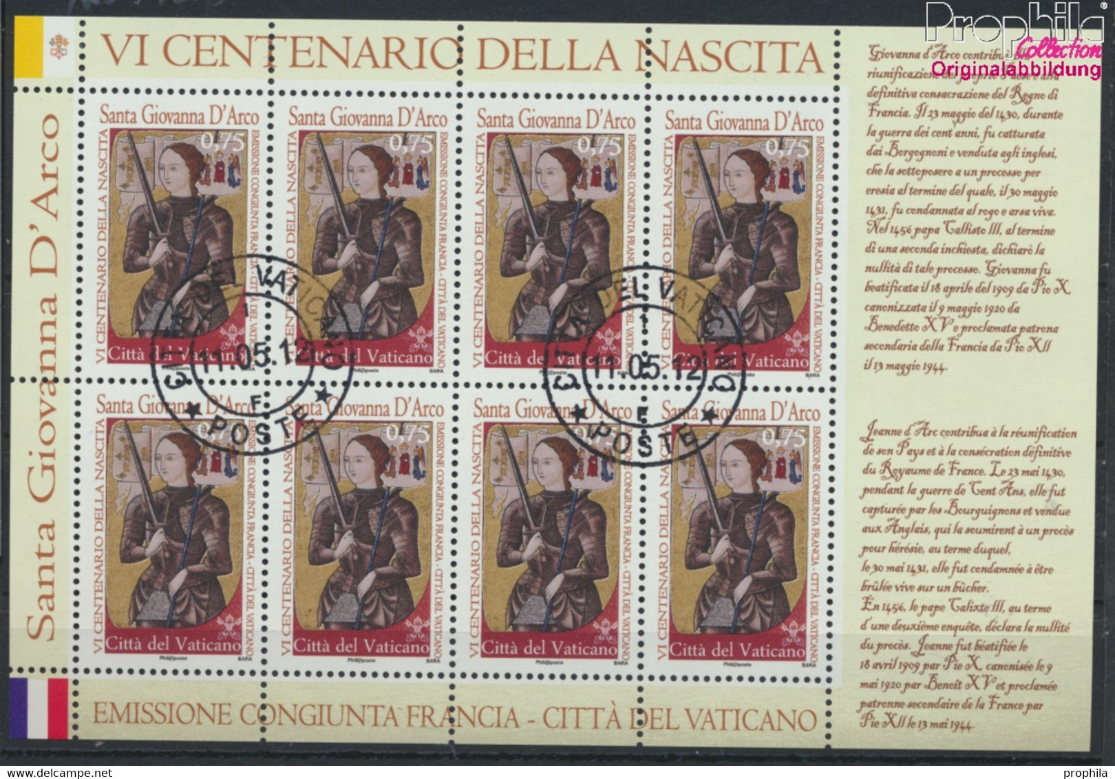 Vatikanstadt 1737Klb Kleinbogen (kompl.Ausg.) Gestempelt 2012 Geburtstag Hl. Jeanne D Arc (9789155 - Used Stamps