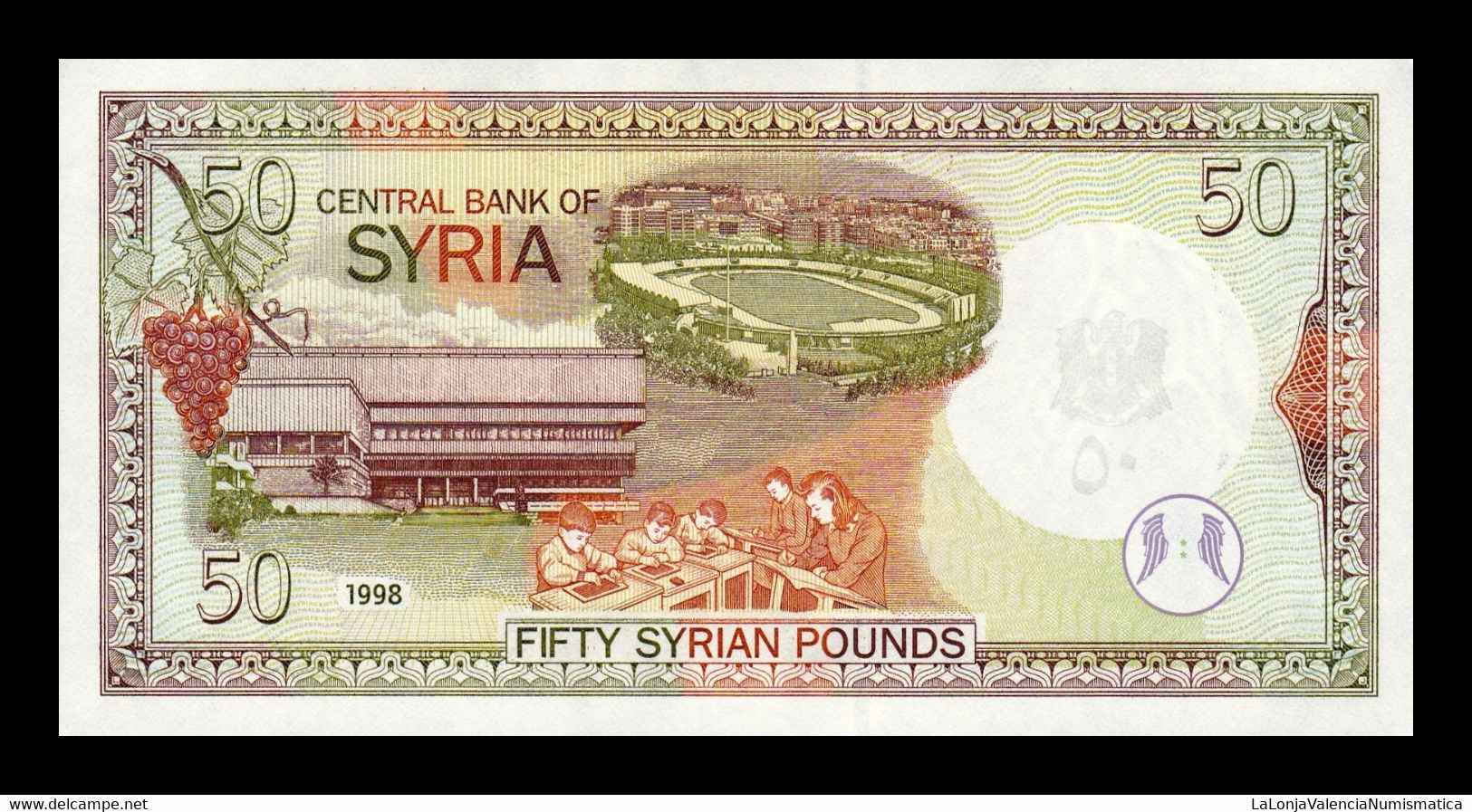 Siria Syria 50 Pounds 1998 Pick 107 SC UNC - Syria