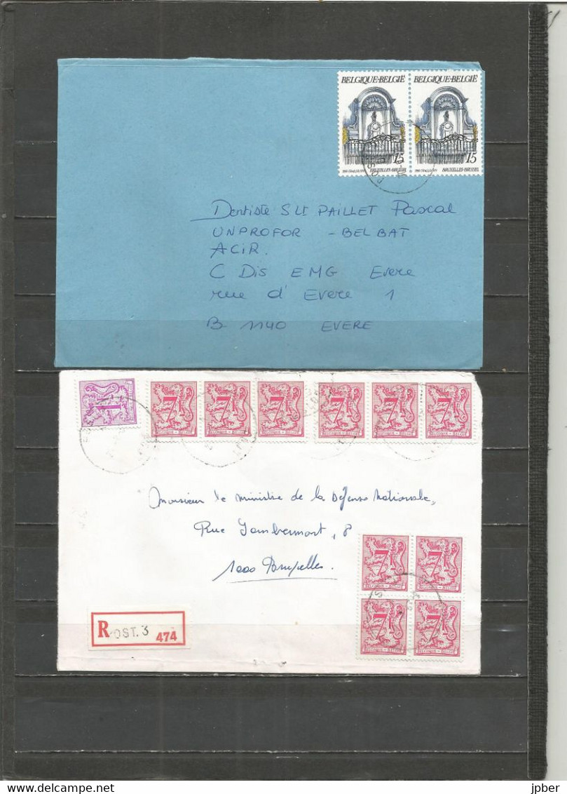 Belgique - Poste Militaire - Cachet "POST.3 4090" - Différents Types Et Dates - Dont 2 Recommandés - Briefe U. Dokumente