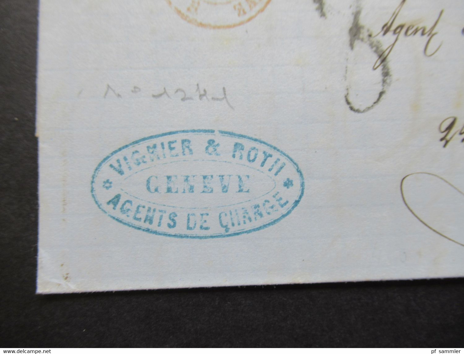 Schweiz 1859 Faltbrief Mit Inhalt Bartaxe Auslandsbrief Geneve - Paris Roter K2 Suisse AMB Geneve Rücks. Bahnpost Stempe - Storia Postale