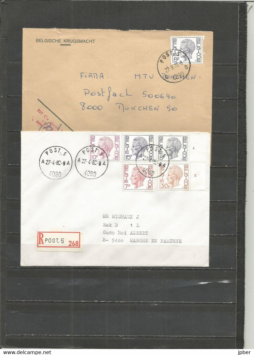 Belgique - Poste Militaire - Cachet "POST.5 4090" - Différents Types Et Dates - Dont 3 Recommandé - Briefe U. Dokumente