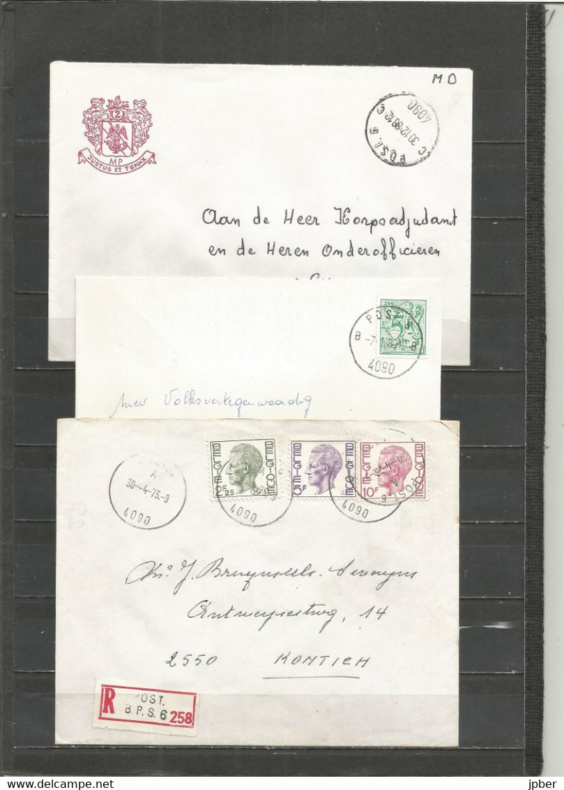 Belgique - Poste Militaire - Cachet "POST.6 4090" - Différents Types Et Dates - Dont 1 Recommandé - Storia Postale