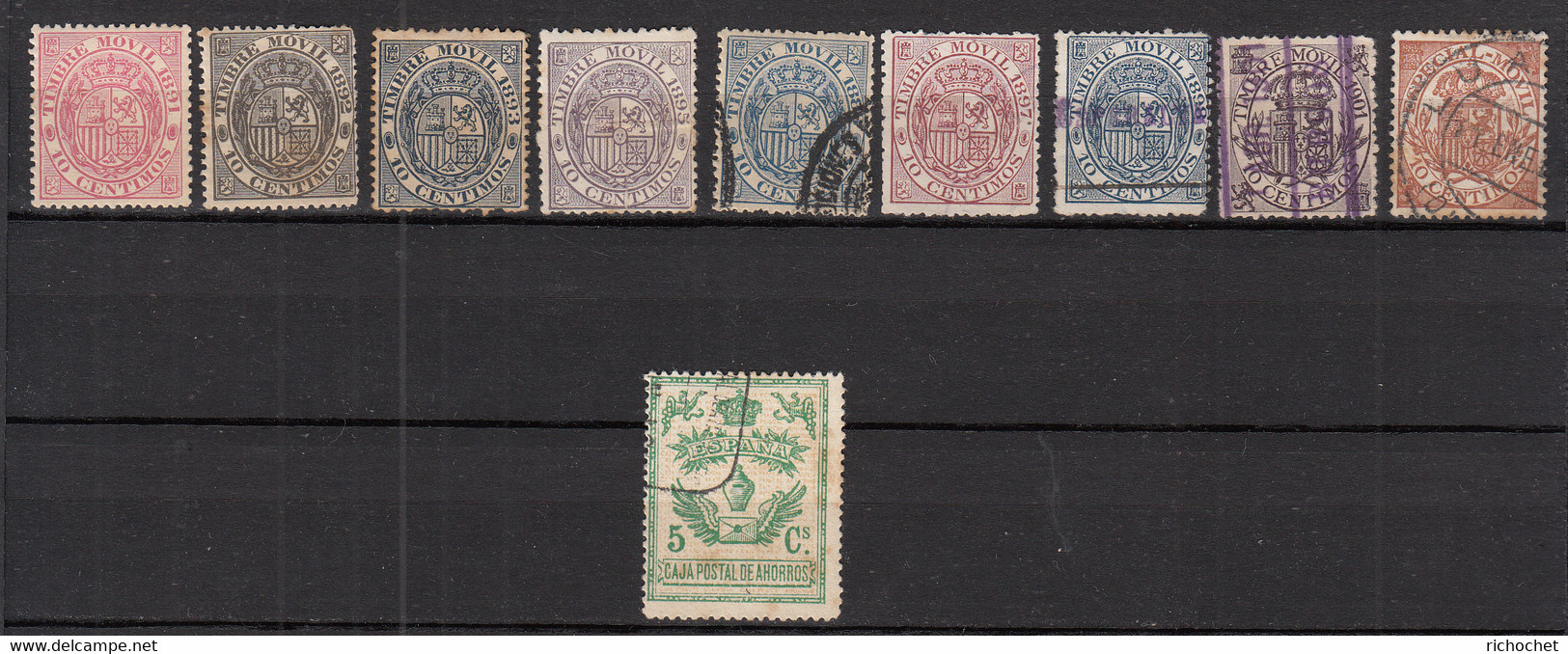 Espagne - Fiscau-Postaux - 10 + 11 + 12 + 14 + 15 + 16 + 17 + 20 + 24 + 25 * /(*)/ ° - Postage-Revenue Stamps