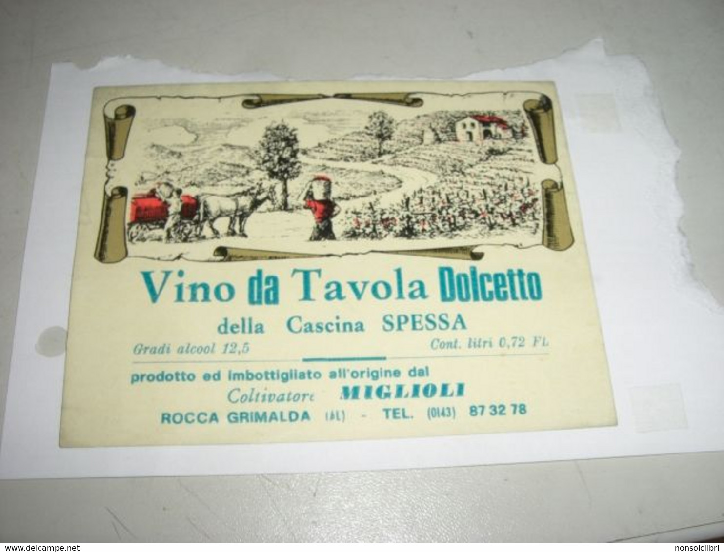 ETICHETTA VINO DA TAVOLA DOLCETTO DELLA CASCINA SPESSA ROCCA GRIMALDA - Berufe