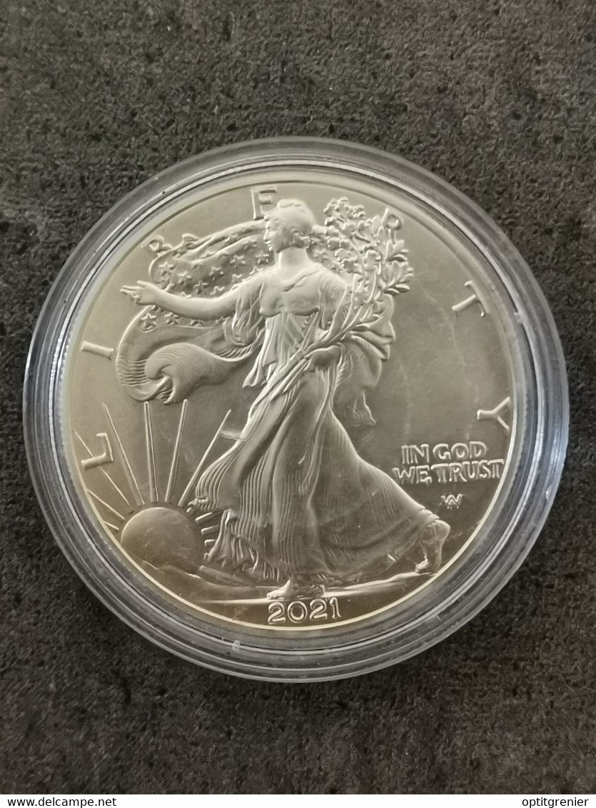 1 DOLLAR AMERICAN SILVER EAGLE NEW REVERSE 1 OZ 2021 ARGENT USA / SILVER / CAPSULE - Unclassified