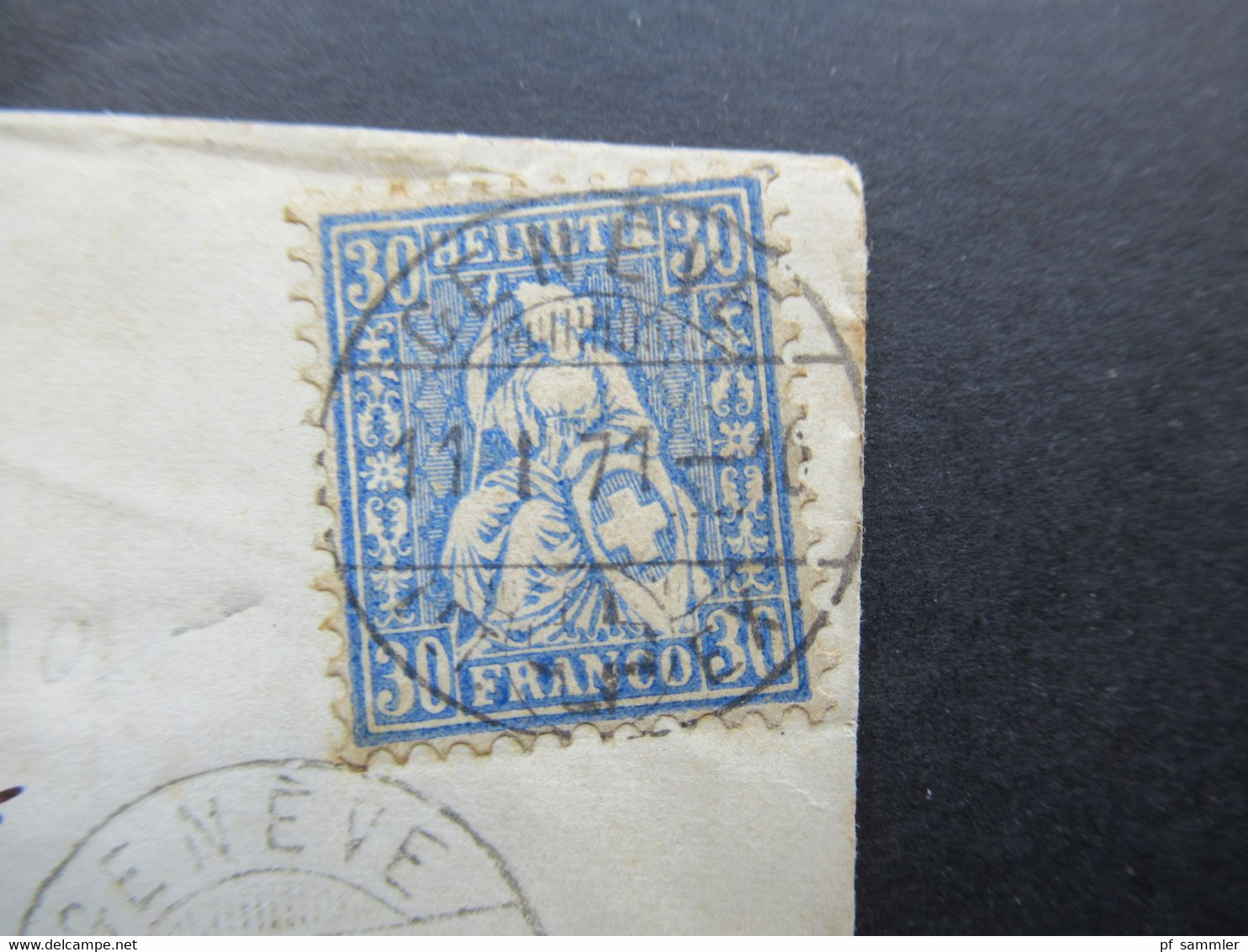 Schweiz 1871 Michel Nr.33 EF Auslandsbrief Mit Inhalt Geneve - Lyon Mit Ank. Stempel PD Brief Roter K2 Suisse Lyon - Storia Postale