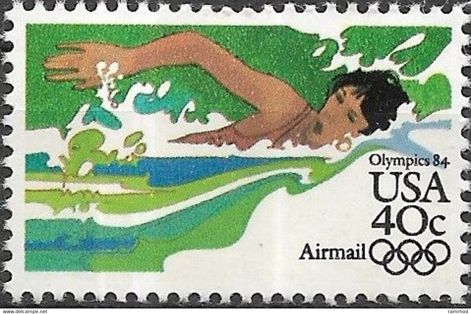 USA 1983 Air. Olympic Games, Los Angeles - 40c. - Swimming MNH - 3b. 1961-... Nuovi