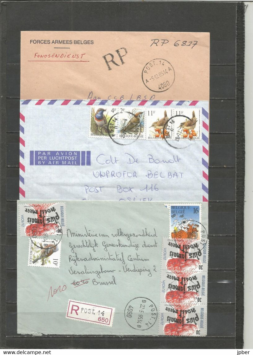 Belgique - Poste Militaire - Cachet "POST.14 4090" - Différents Types Et Dates - Dont 1 Recommandé - Briefe U. Dokumente