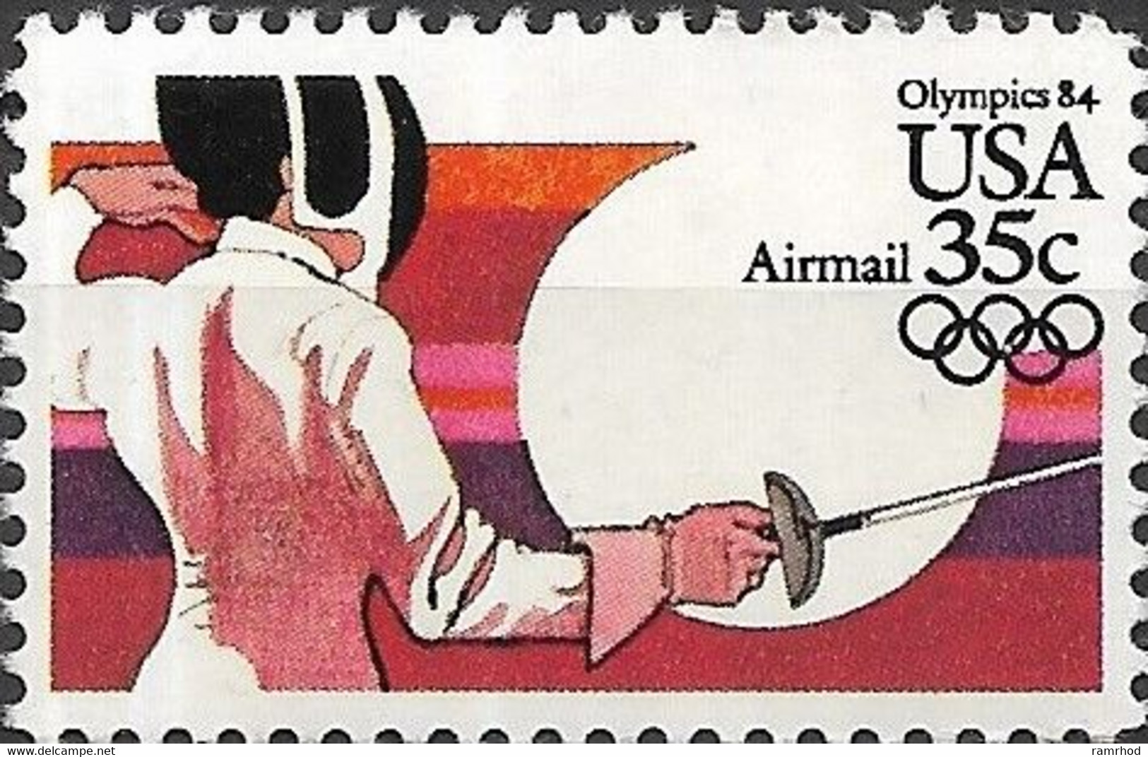 USA 1983 Air. Olympic Games, Los Angeles - 35c. - Fencing MNH - 3b. 1961-... Nuevos