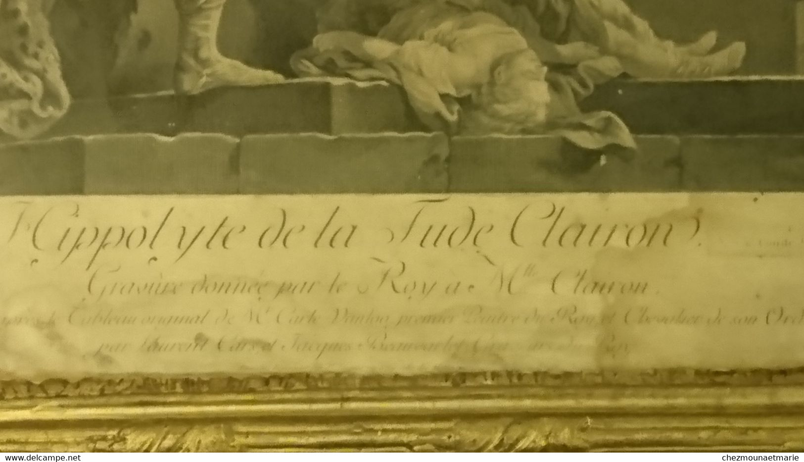 HIPPOLYTE DE LA TUDE CLAIRON GRAVURE DONNEE PAR LE ROI TAILLE CADRE 78*59CM D'après Le Tableau De Charles Van Loo. - Prenten & Gravure