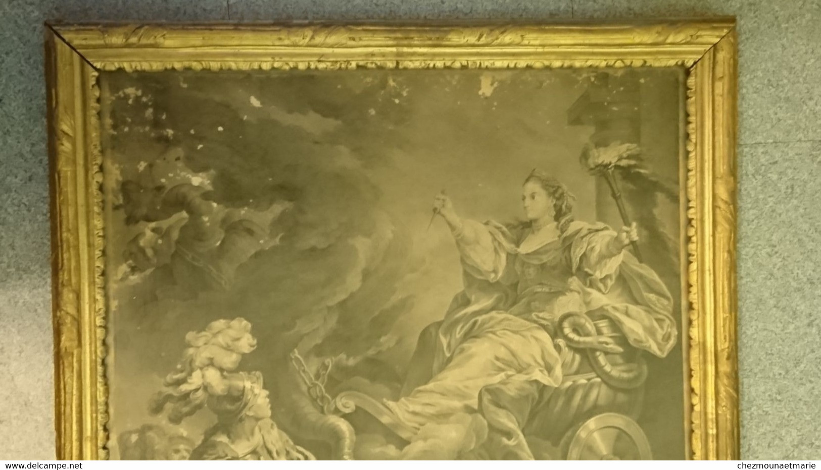 HIPPOLYTE DE LA TUDE CLAIRON GRAVURE DONNEE PAR LE ROI TAILLE CADRE 78*59CM D'après le tableau de Charles Van Loo.