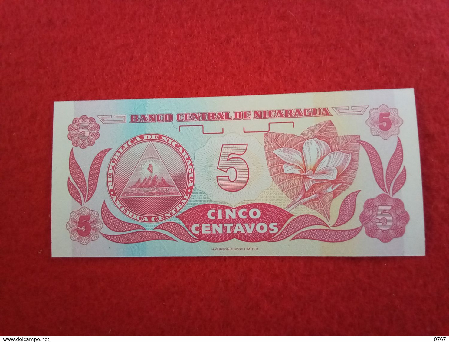 Ancien Billet NICARAGUA 5 CENTAVOS 1991 (bazarcollect28) - Nicaragua