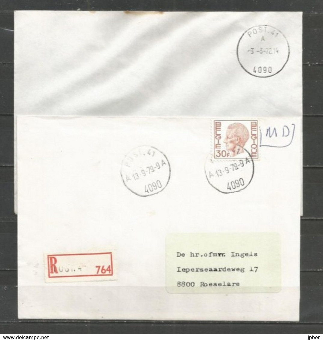 Belgique - Poste Militaire - Cachet "POST.41 4090" - Différents Types Et Dates - Dont 1 Recommandé - Storia Postale