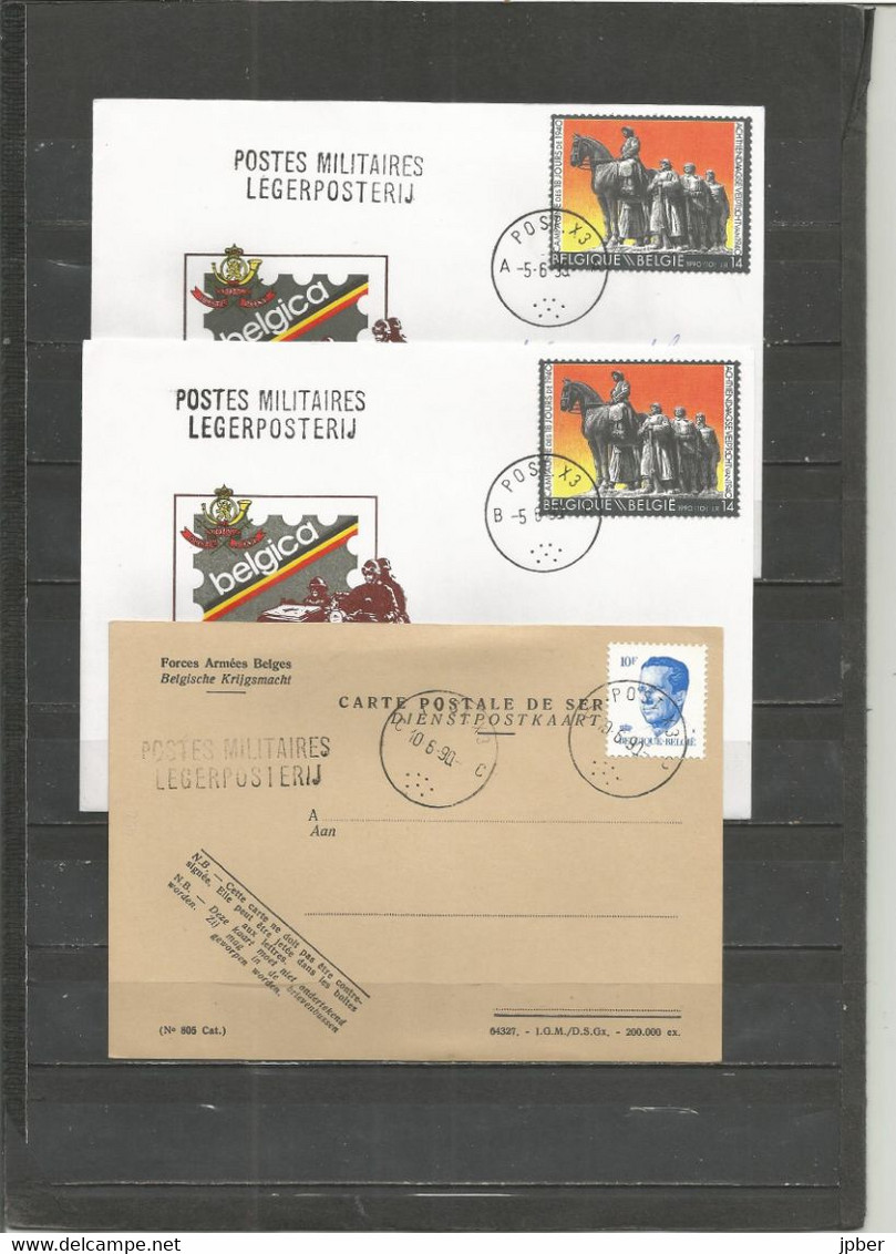 Belgique - Poste Militaire - Cachet "POST.X3" - Différents Types Et Dates - Covers & Documents