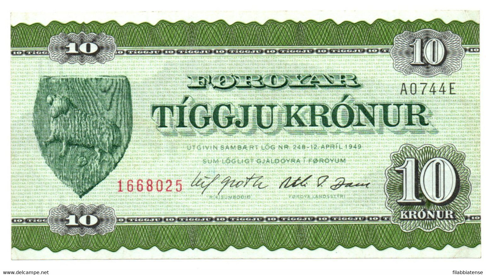 Faroer - 10 Kronur 1949    +++++++ - Faroe Islands