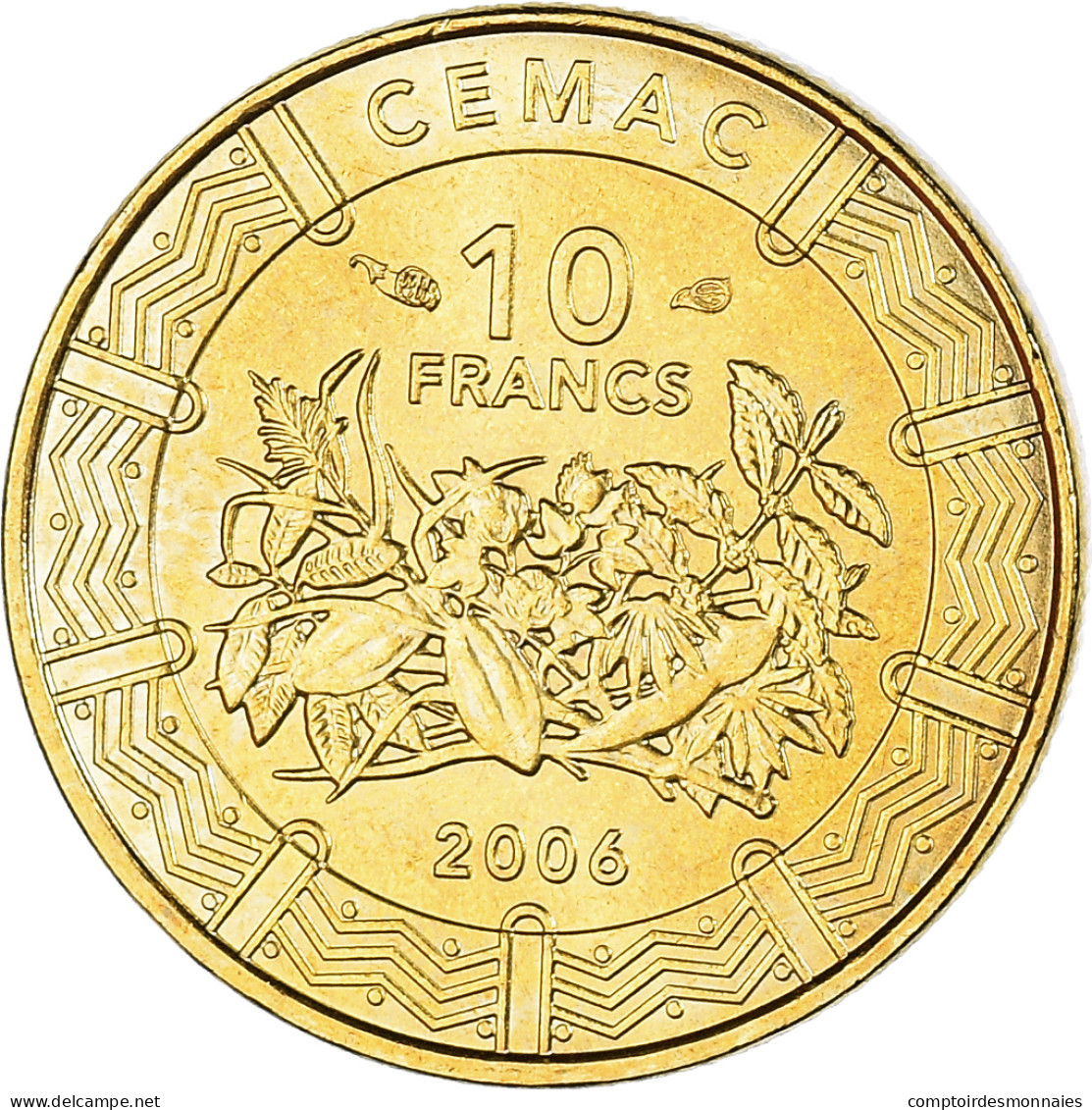 Monnaie, États De L'Afrique Centrale, 10 Francs, 2006, Paris, CFA, SPL, Laiton - Other - Africa