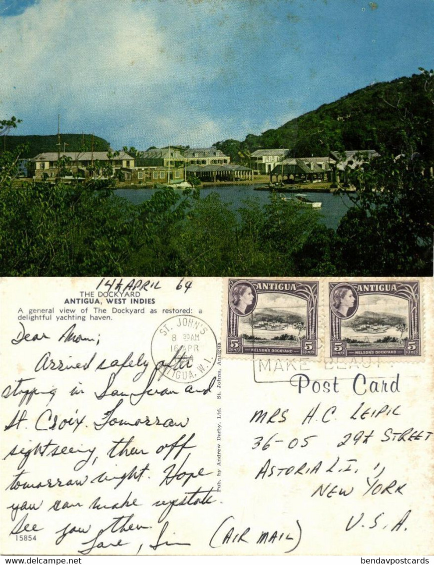 Antigua, B.W.I., St. John's Dockyard, Yachting Haven (1964) Postcard - Antigua E Barbuda