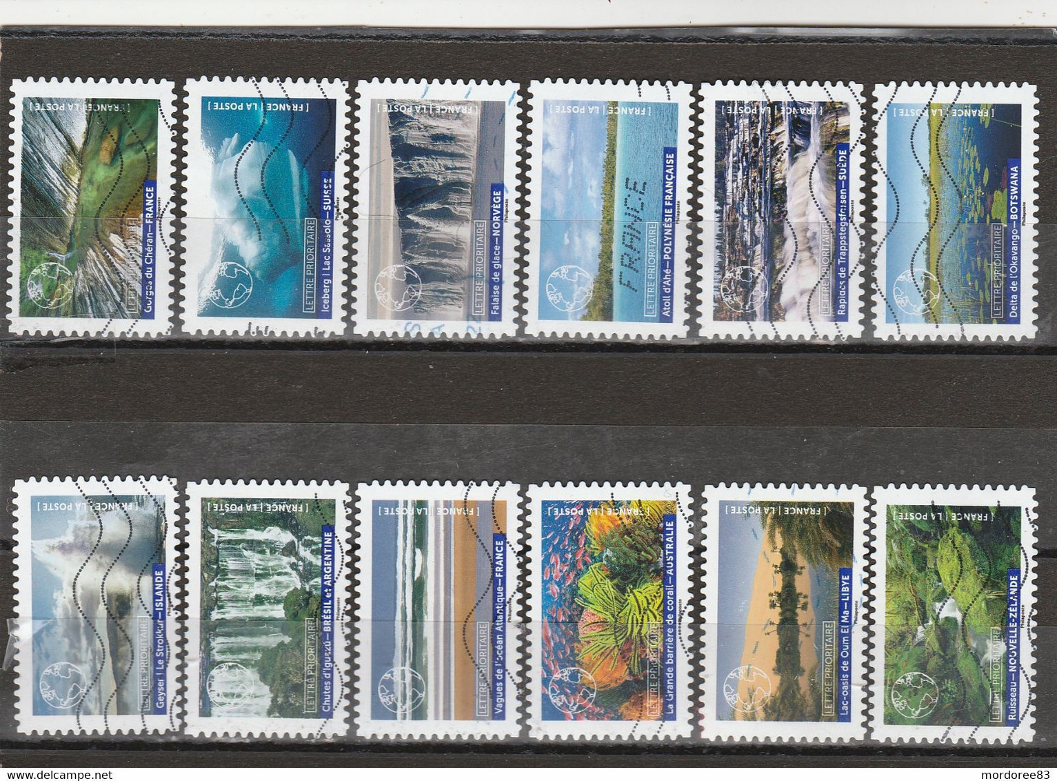 FRANCE 2022 SERIE COMPLETE NOTRE PLANETE BLEUE LETTRE PRIORITAIRE OBLITERE - Used Stamps