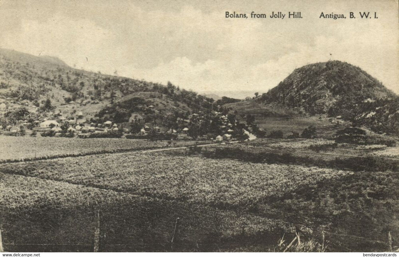 Antigua, B.W.I., BOLANS, View From Jolly Hill (1910s) Postcard - Antigua & Barbuda