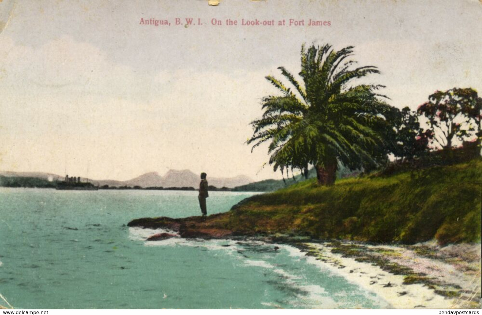 Antigua, B.W.I., St. John's, Look-out At Fort James (1910s) Postcard - Antigua Und Barbuda