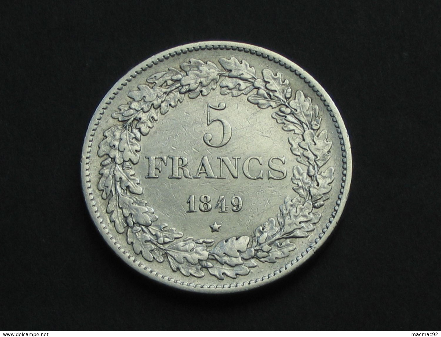 BELGIQUE - Très Belle 5 Francs 1849 Tranche En Relief - LEOPOLD PREMIER     **** EN ACHAT IMMEDIAT **** - 5 Frank