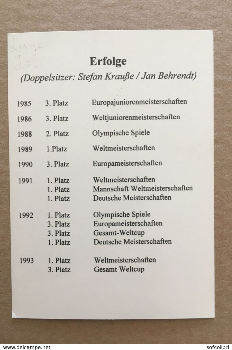 LUGE - STEFAN KRAUSSE - JAN BEHRENDT - Signature - Authographs