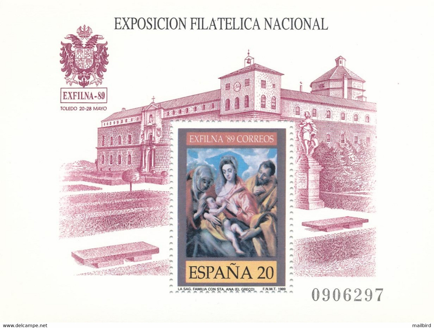 Spain 3012 1989 Exposición Filatélica Nacional Exfilna 89, Lujo MNH - Blocs & Hojas