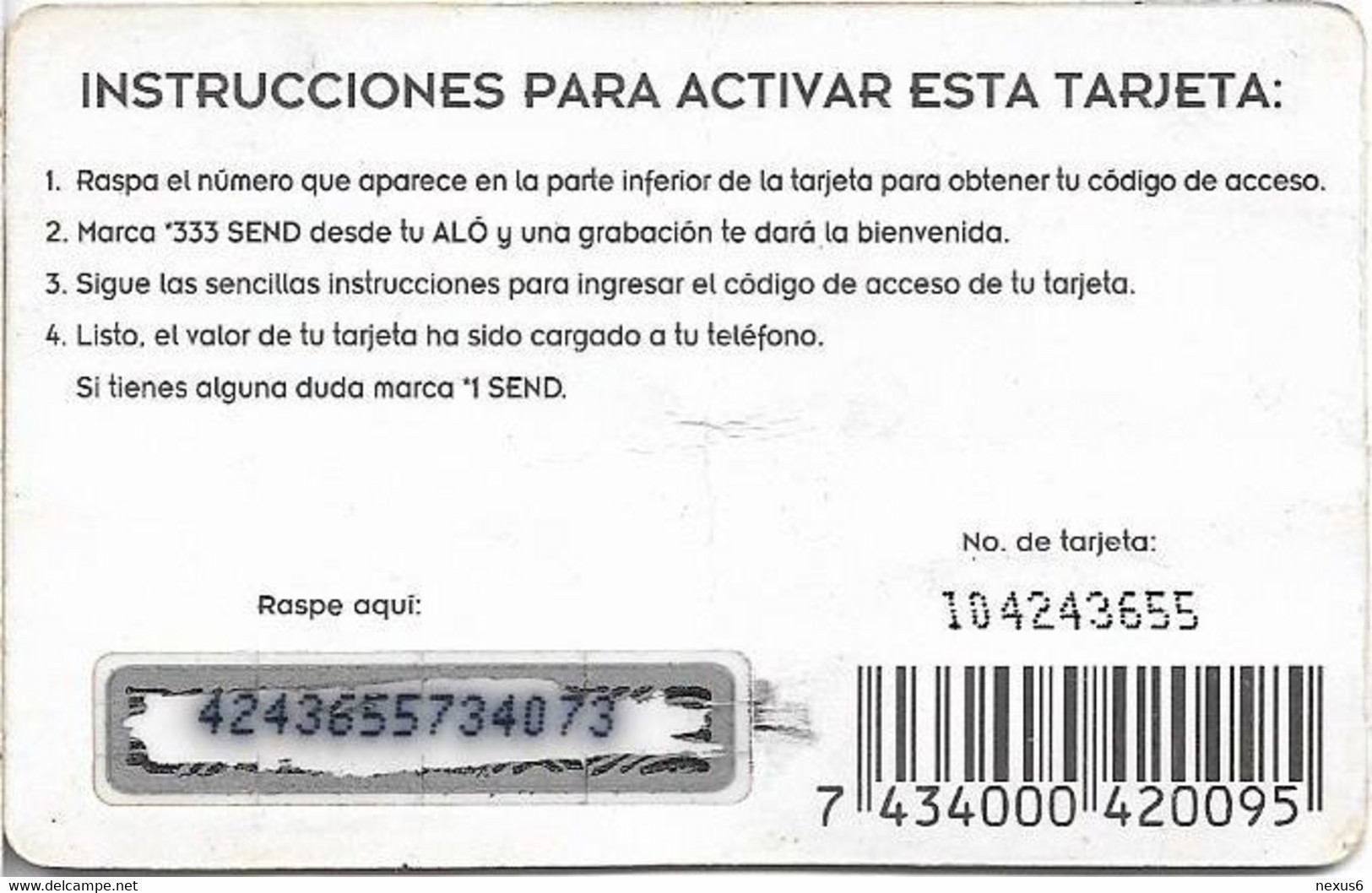 Nicaragua - Alo - Facil Y Rapido, GSM Refill 1$, Used - Nicaragua
