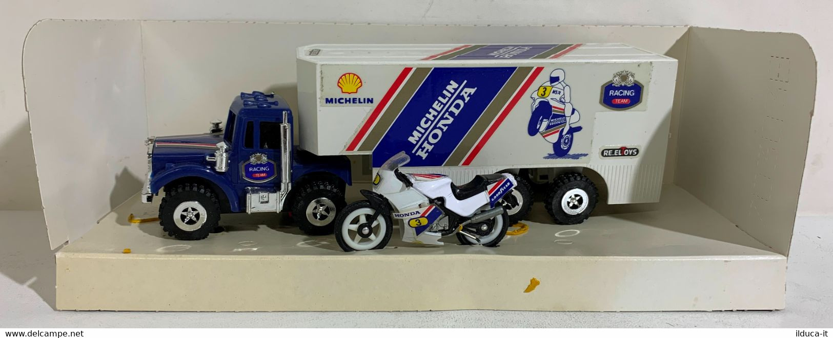 I105865 Re.El Toys - Elettrico 4x4 - Scuderia HONDA Michelin - Camion + Moto - Trucks, Buses & Construction