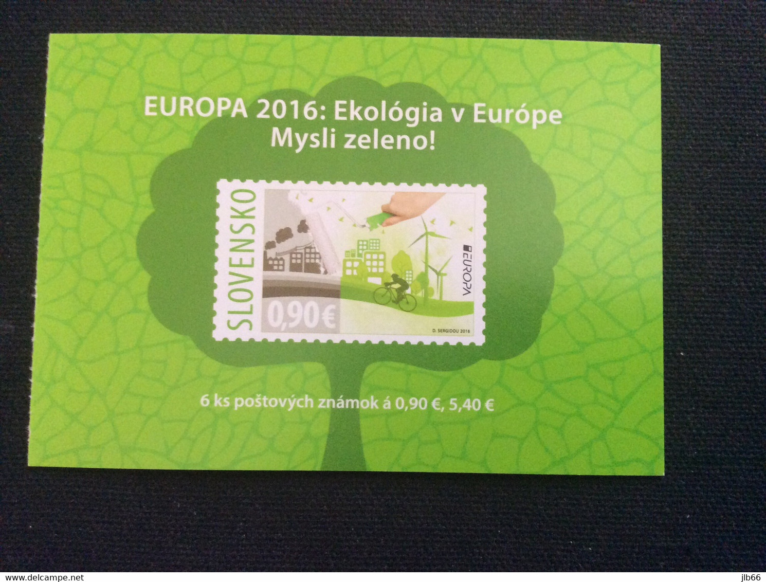 Slovaquie 2016  EUROPA Yvert  690 Oblitéré Paire Issue Du Carnet Auto Adhésif Pensons Vert - Gebraucht