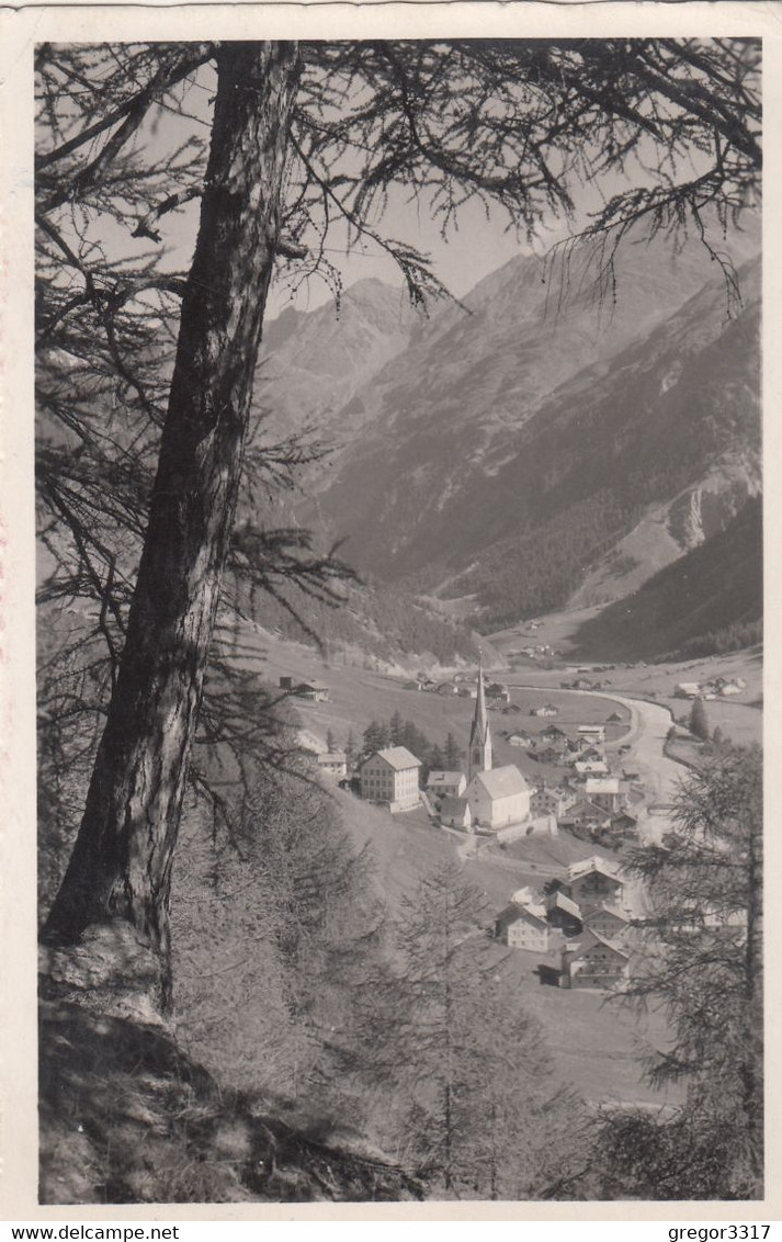 B4741) Alpiner Luftort SÖLDEN - Ötztal Tirol - Alte Ansicht Mit BAum Auf KIRCHE U. Häuser ALT ! - Sölden