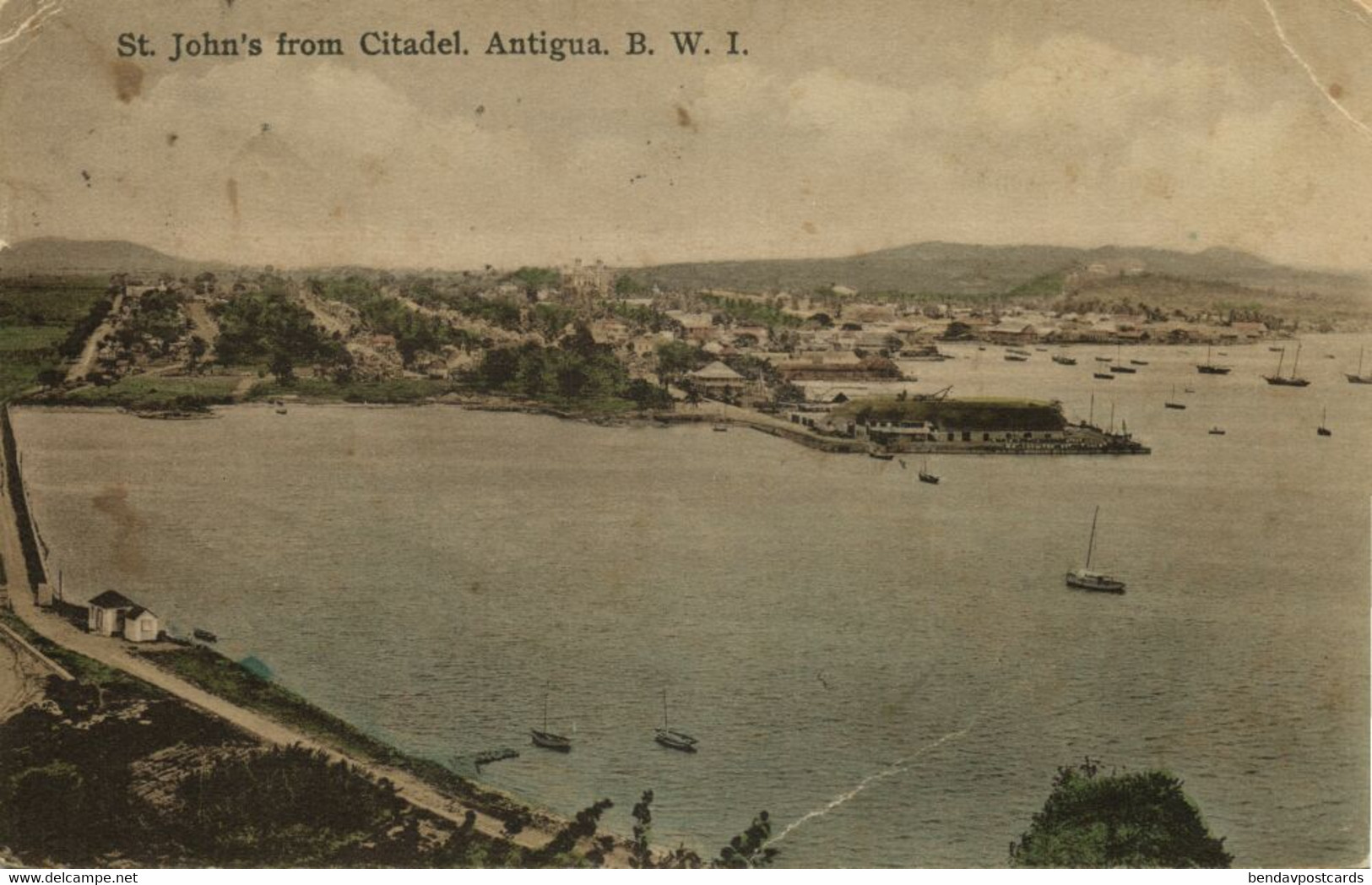 Antigua, B.W.I., St. John's, View From Citadel (1934) Postcard - Antigua Und Barbuda