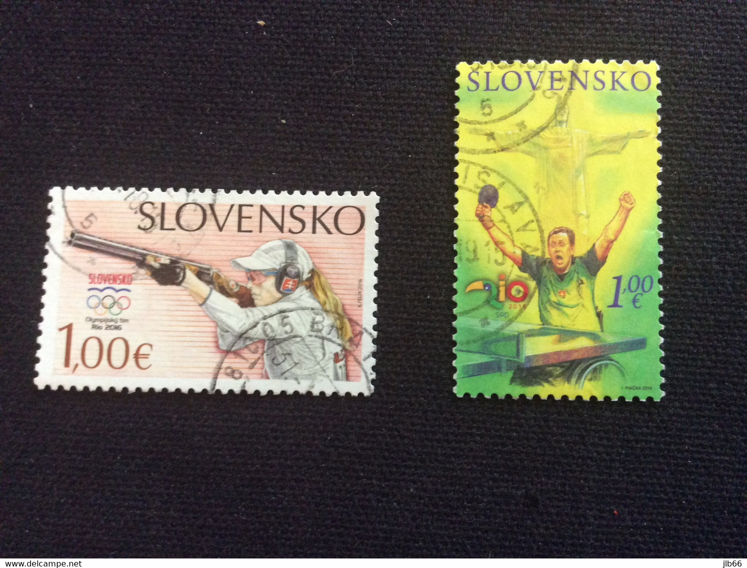 Slovaquie 2016 Yvert 694 695 Oblitéré Les 2 Timbres Des JO De RIO épreuve De Tir Et Tennis De Table Paralympique - Usados