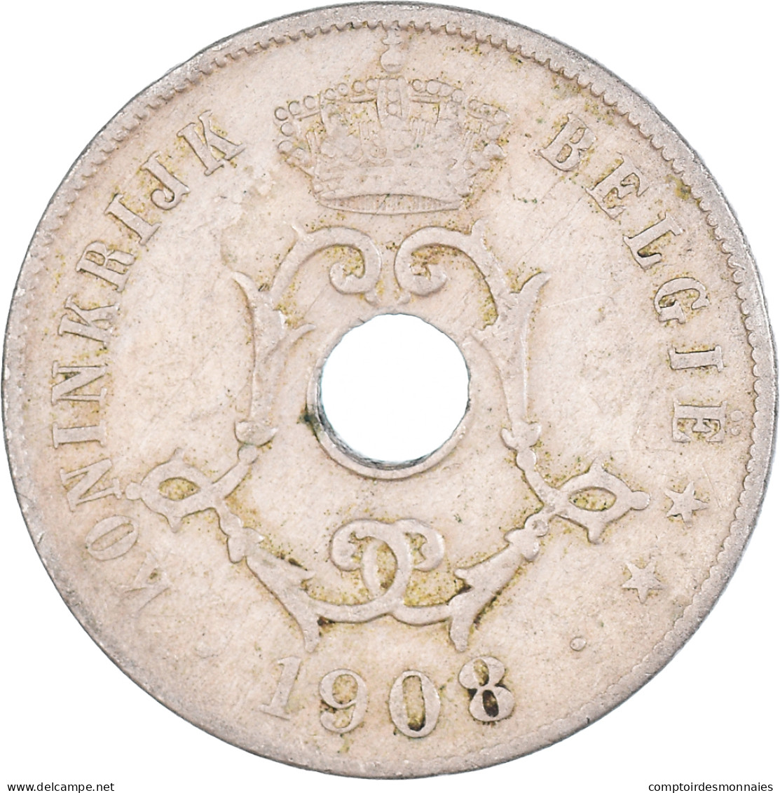 Monnaie, Belgique, 25 Centimes, 1908, TB, Cupro-nickel, KM:63 - 25 Cent