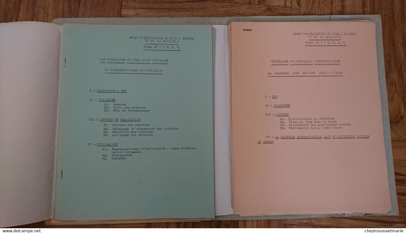 JUIN 1959 ECOLE ARME BLINDEE ET CAVALERIE - PROCEDES TECHNIQUES D ACTION PSYCHOLOGIQUE 39 FEUILLES - Documenti