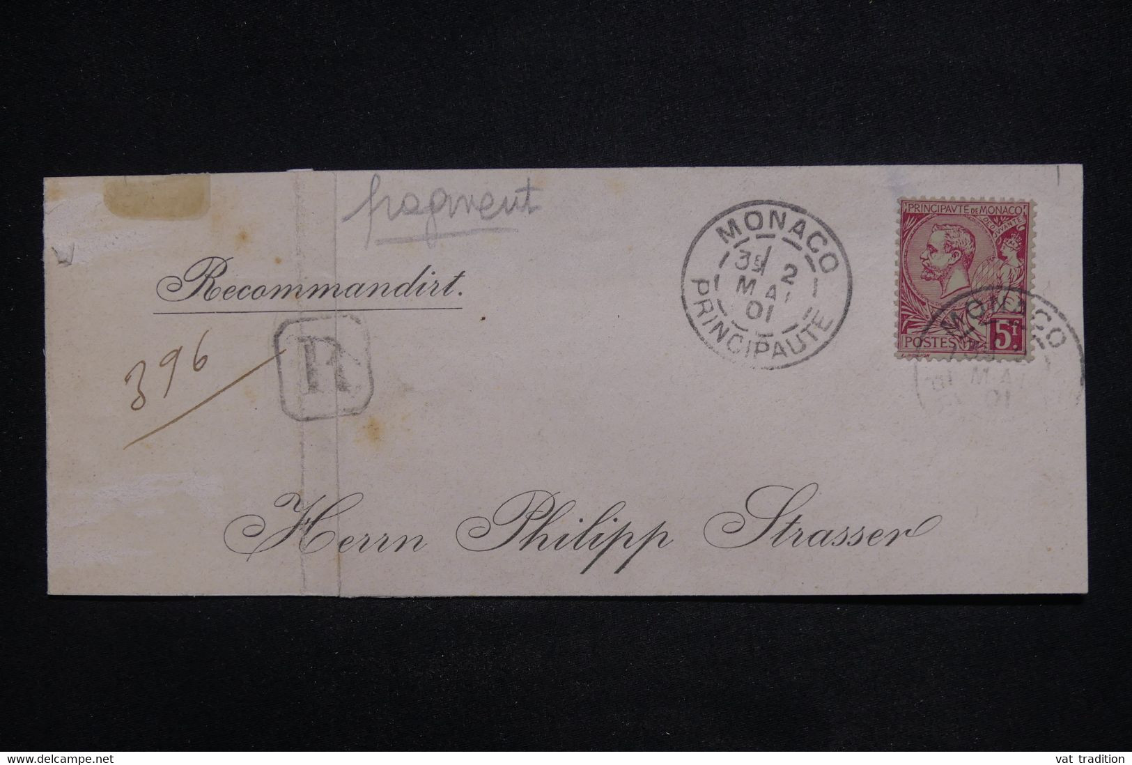 MONACO - Fragment D'enveloppe En Recommandé Pour L 'Allemagne En 1901 - L 126600 - Cartas & Documentos