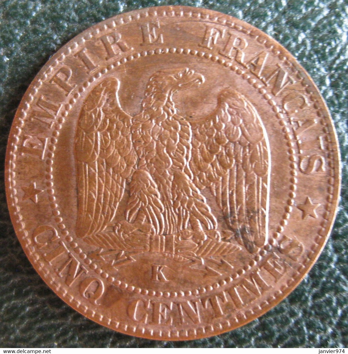 5 Centimes 1855 K Bordeaux , Chien . Napoléon III, En Bronze . Gadoury 152 - 5 Centimes