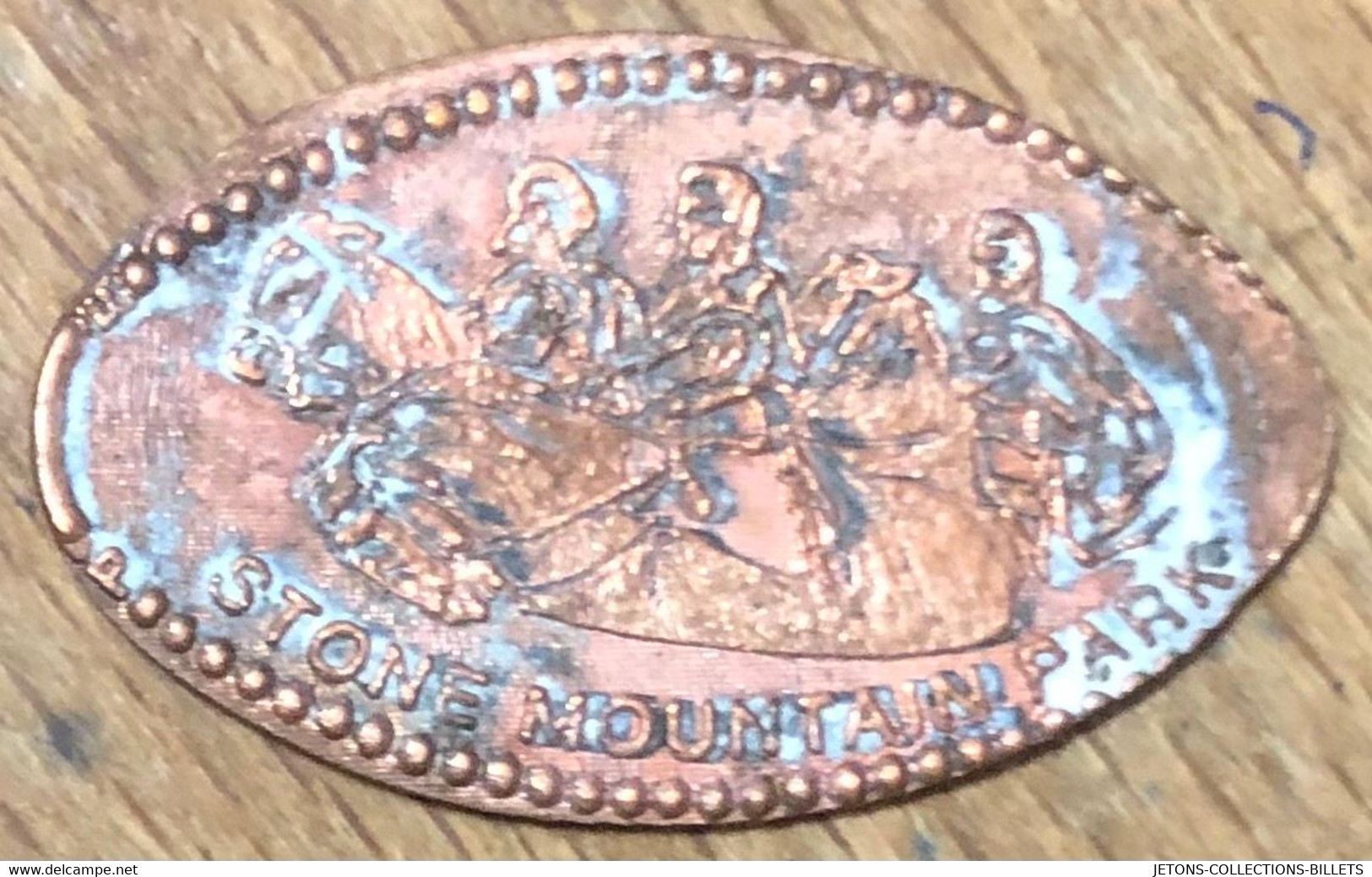 ÉTATS-UNIS USA STONE MOUNTAIN PARK PIÈCE ÉCRASÉE PENNY ELONGATED COIN MEDAILLE TOURISTIQUE MEDALS TOKENS - Elongated Coins