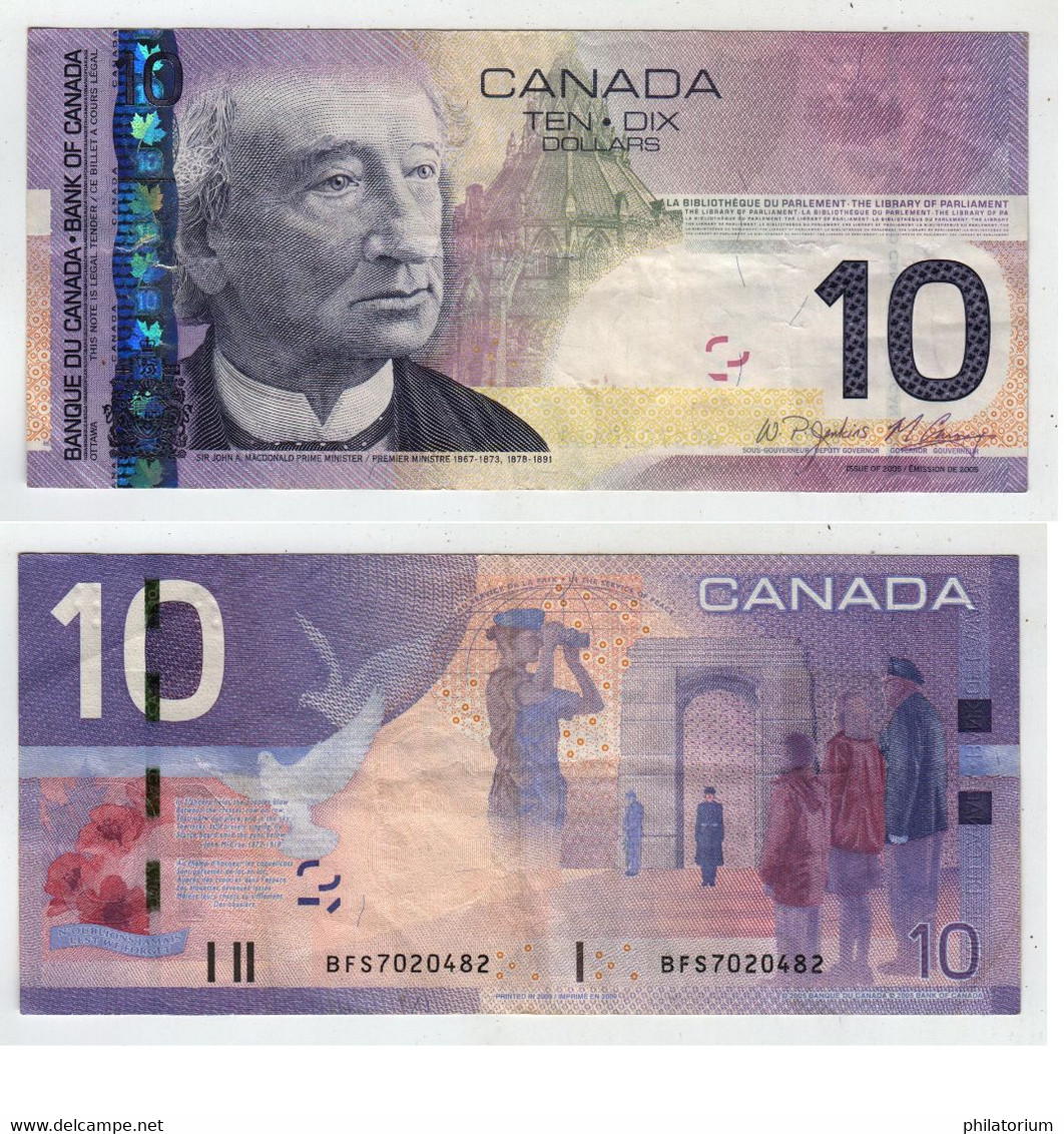 Canada; 10 Dollars; BFS7020482; Sir John Macdonald; émission De 2005, Usagé - Autres - Amérique